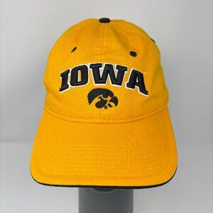 Black & Yellow IOWA Hawkeyes Embroidered Puffed Adjustable Baseball Hat Cap